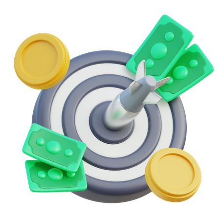 Objetivo financiero  3D Icon