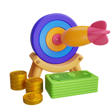 Objetivo financiero  3D Icon