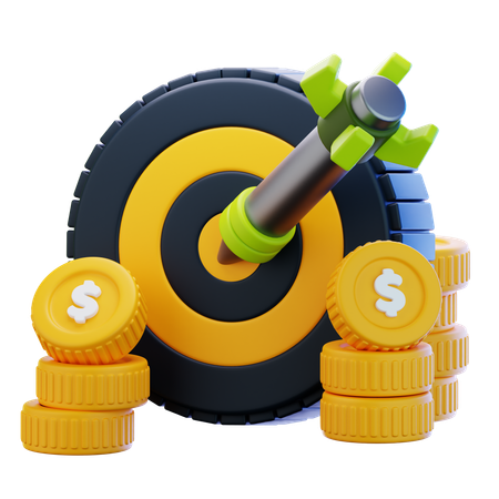 Objetivo financiero  3D Icon