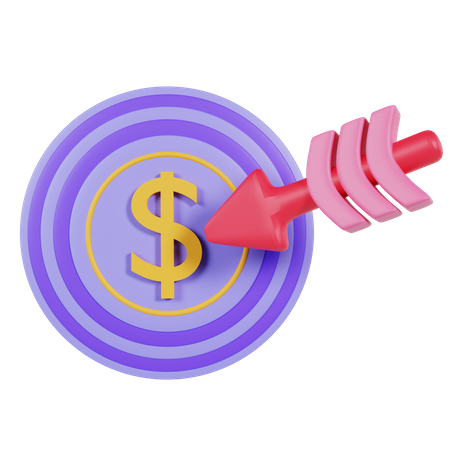 Objetivo financiero  3D Icon