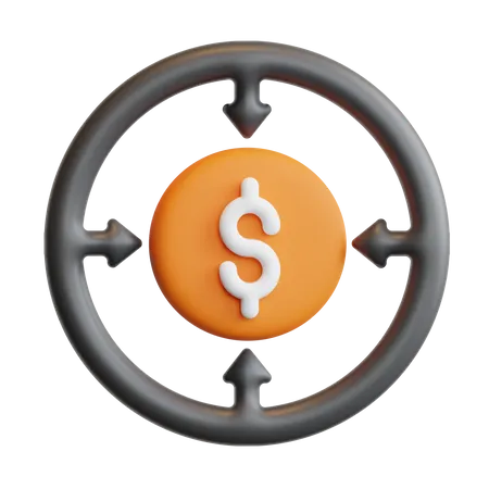 Objetivo financiero  3D Icon