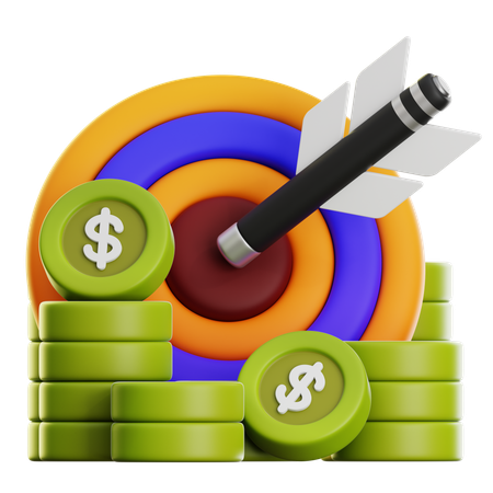 Objetivo financiero  3D Icon