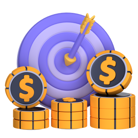 Objetivo financiero  3D Icon