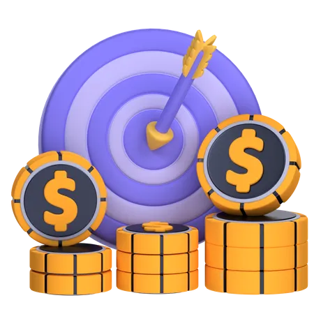 Objetivo financiero  3D Icon