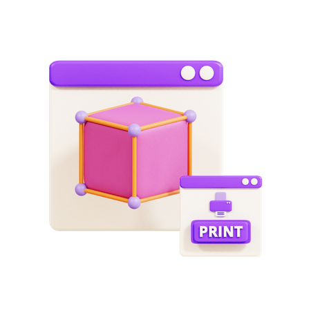 Imprimindo Objeto  3D Icon