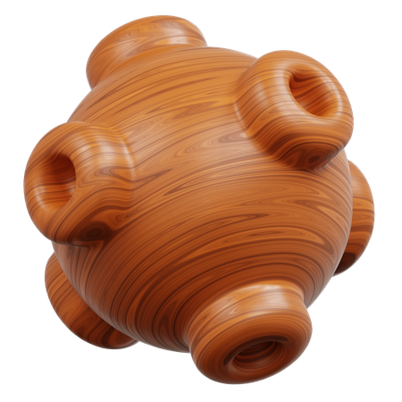 Objeto de madera con protuberancias en forma de tubo  3D Icon