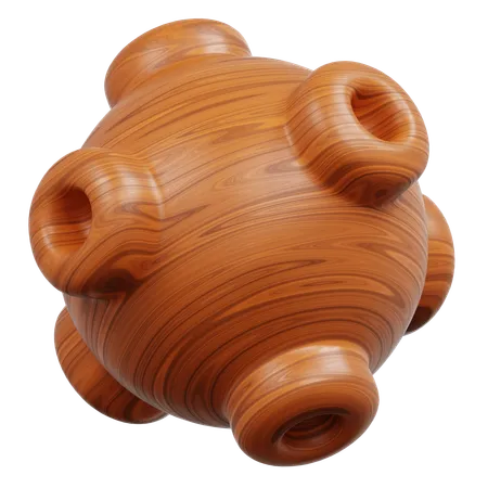 Objeto de madera con protuberancias en forma de tubo  3D Icon