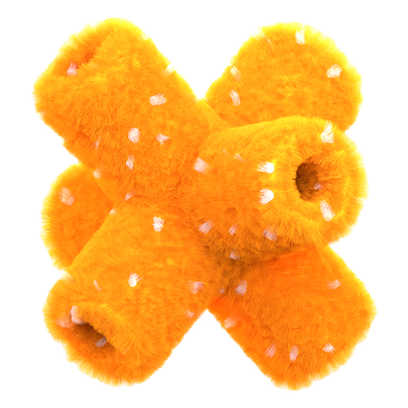 Objets en mousse orange duveteux  3D Icon
