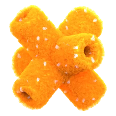 Objets en mousse orange duveteux  3D Icon