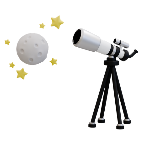 Observación de estrellas a través del telescopio  3D Icon