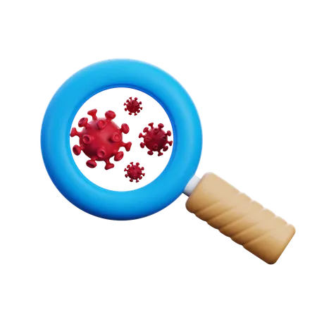 Observación del virus  3D Icon