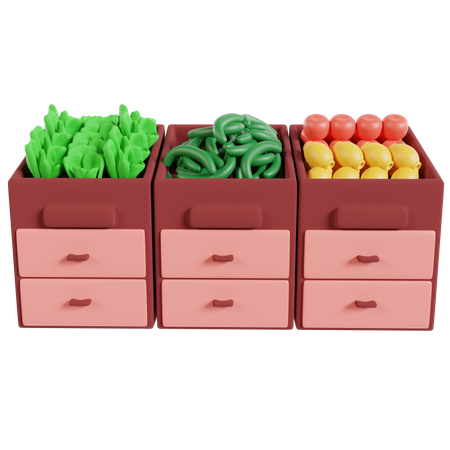 Früchte und Gemüse  3D Illustration