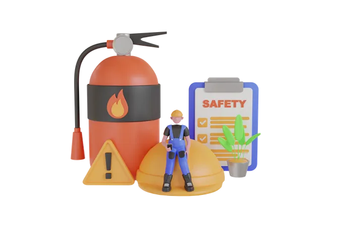 Occupational Safety  3D Illustration