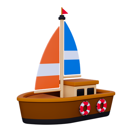 Ocean Boat  3D Icon