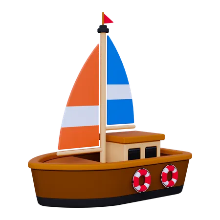 Ocean Boat  3D Icon