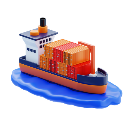 Ocean Freight  3D Icon