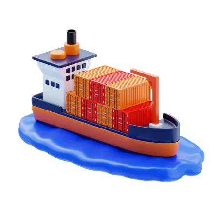 Ocean Freight  3D Icon