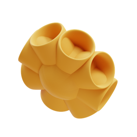 Okta-Vasen mit großer Öffnung  3D Illustration