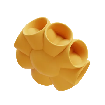 Octa Big Mouth Vases 3D Illustration