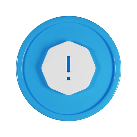 Octagon Exclamation  3D Icon