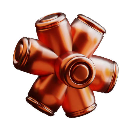 Octagonal Cylinders Shape  3D Icon