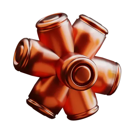 Octagonal Cylinders Shape  3D Icon