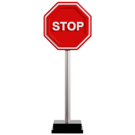 Octagonal Stop Sign  3D Icon