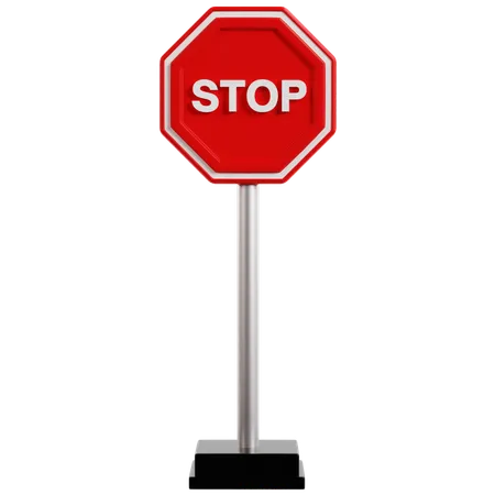 Octagonal Stop Sign  3D Icon