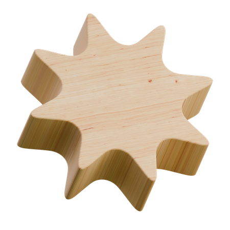 Forme abstraite en bois d'étoile octogonale  3D Icon