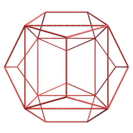 Octahedral Wireframe Polygon 3D Illustration