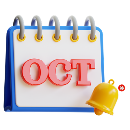 October Calendar  3D Icon