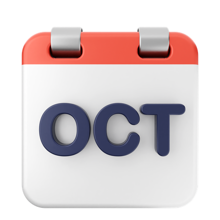 October Calendar  3D Icon