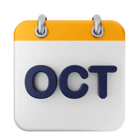 October Calendar  3D Icon