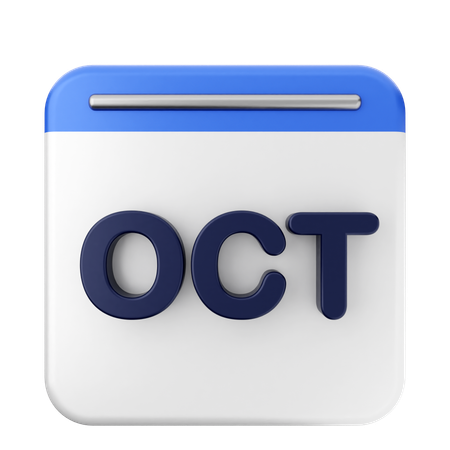 October Calendar  3D Icon