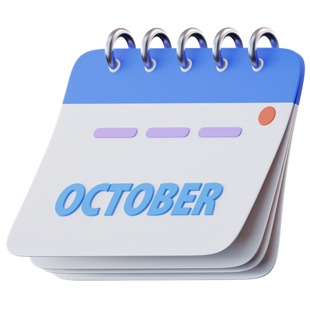 October Calendar  3D Icon