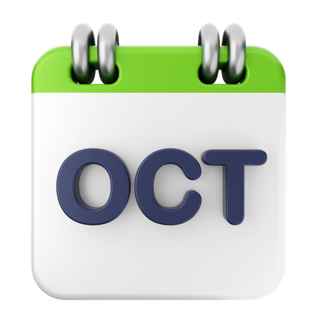 October Calendar  3D Icon