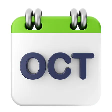 October Calendar  3D Icon