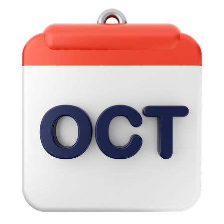 October Calendar  3D Icon