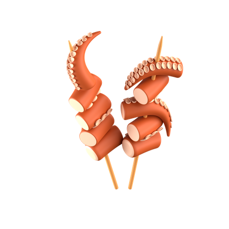 Octopus Skewer  3D Icon