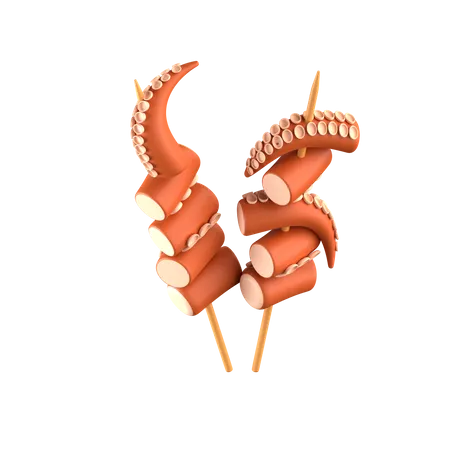 Octopus Skewer  3D Icon