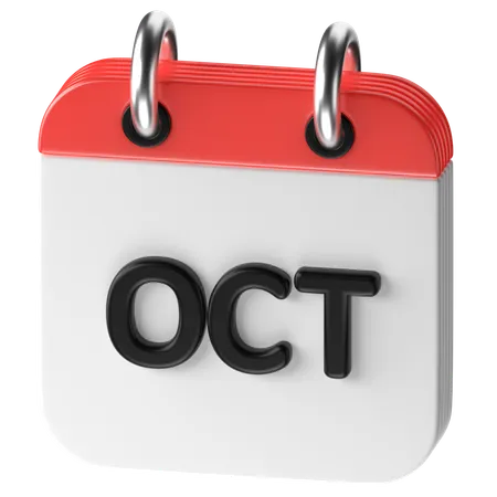 Octubre  3D Icon