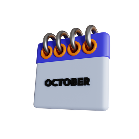 Octubre  3D Icon