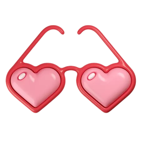 Óculos de coração  3D Icon