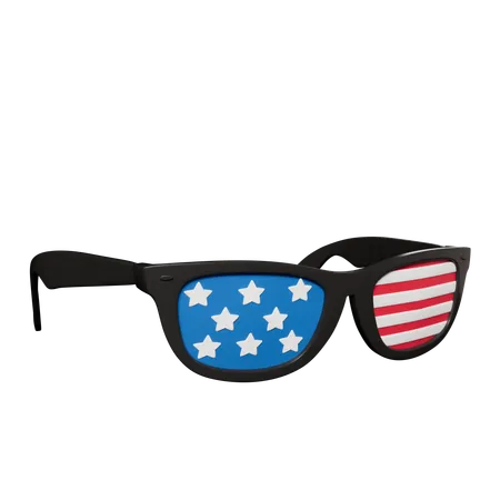 Óculos de bandeira nacional dos EUA  3D Icon