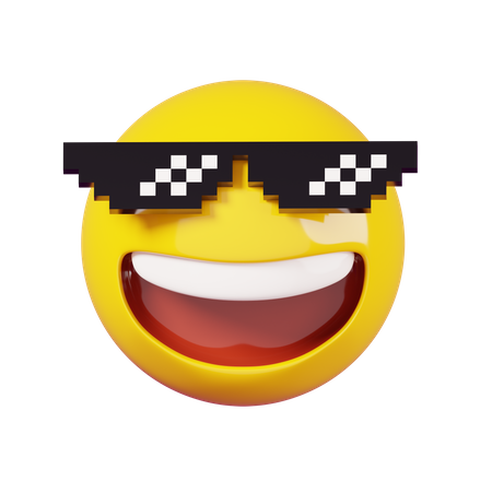 Emoji de óculos de sol pixelados  3D Emoji