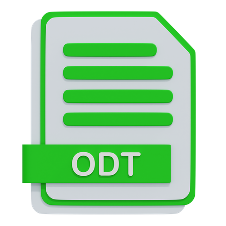 ODT  File  3D Icon