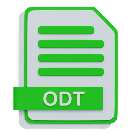 ODT  File  3D Icon