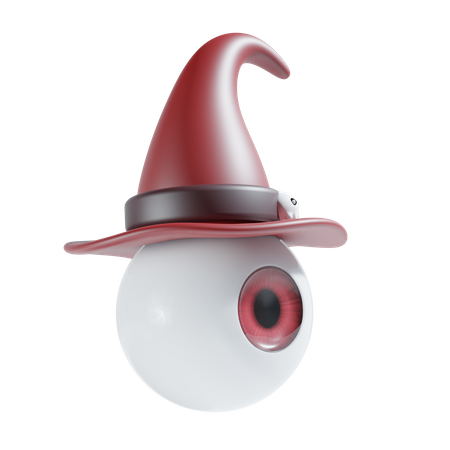 Oeil d'Halloween avec chapeau de sorcière  3D Icon