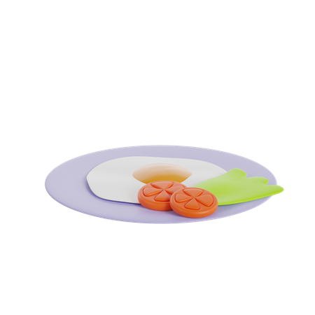 Oeuf frit  3D Icon