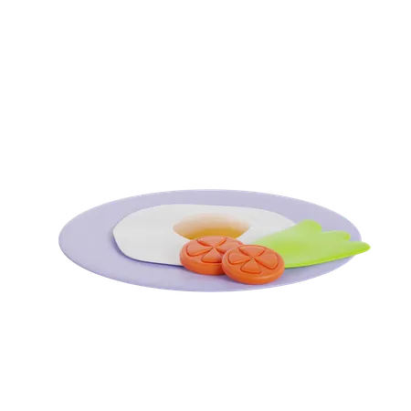 Oeuf frit  3D Icon